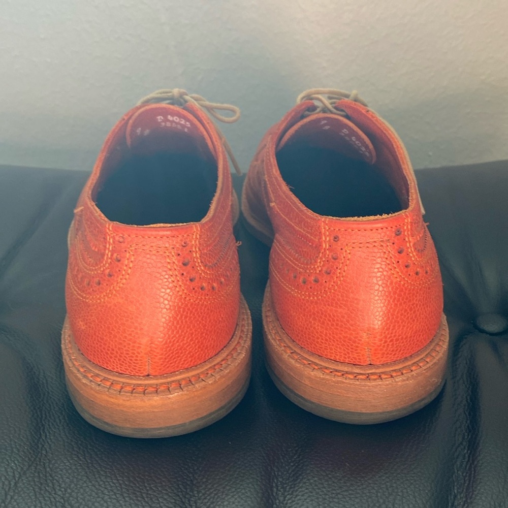 Allen Edmonds Orange Pebble Leather Wingtips Size 9D - Picture 6 of 7